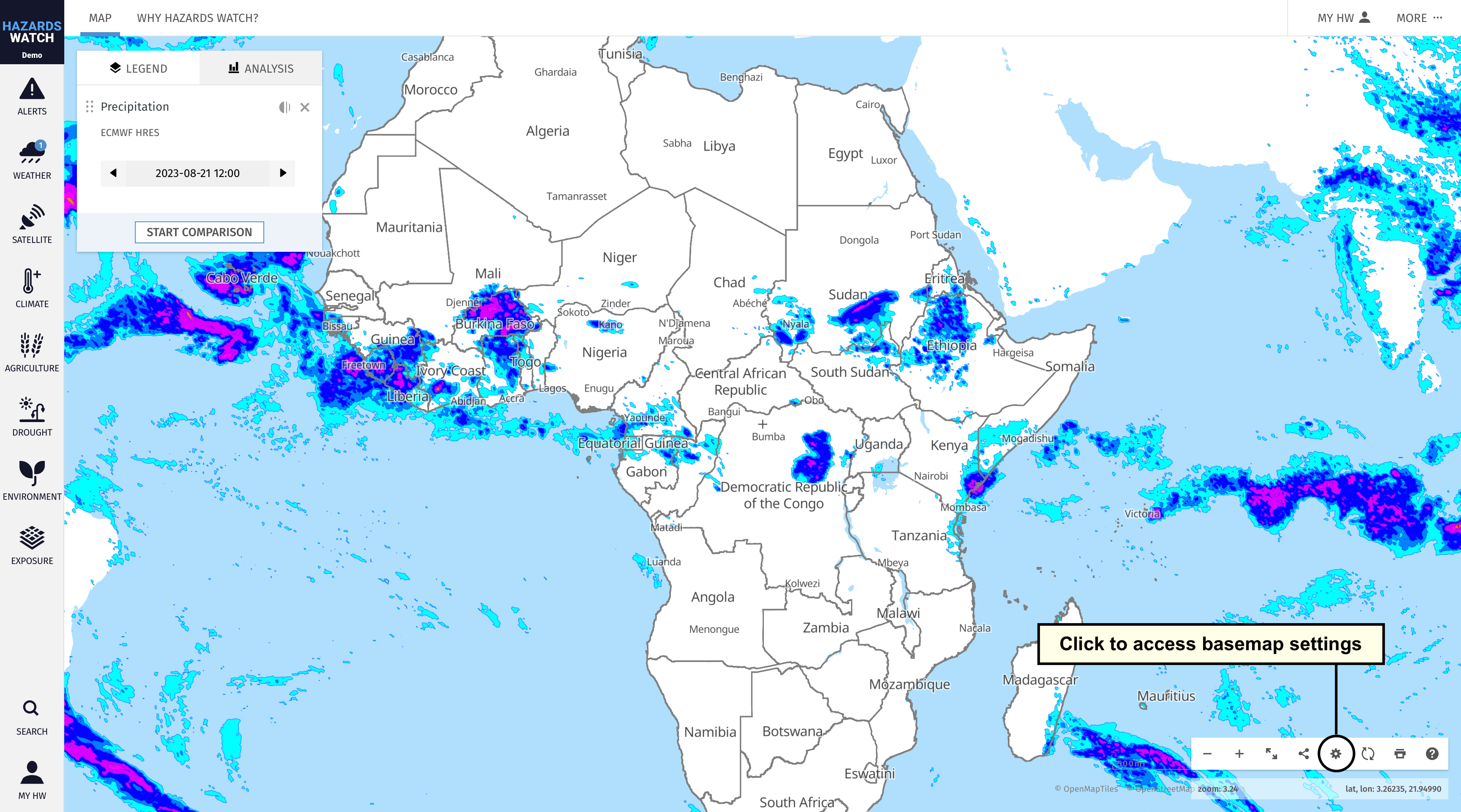 Access basemaps