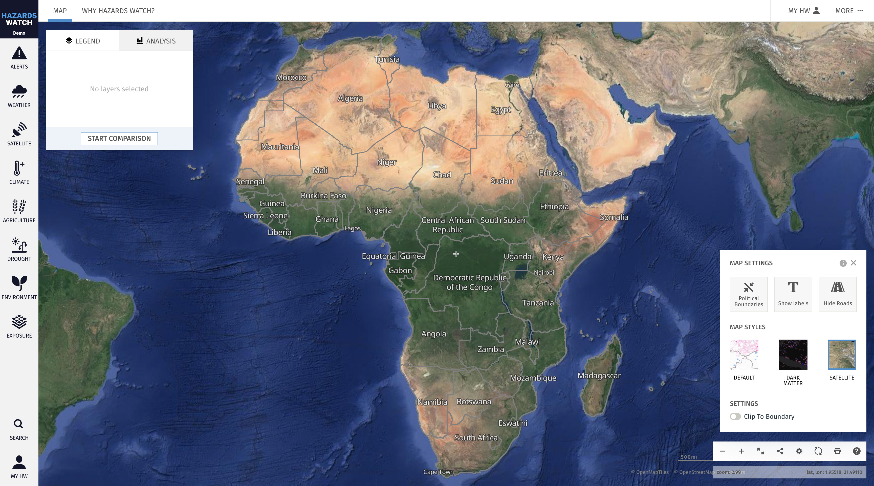 Dark basemap style